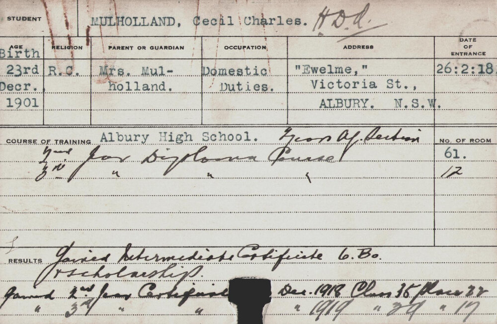 MULHOLLAND, Cecil Charles (Hawkesbury Diploma of Agriculture (HDA))