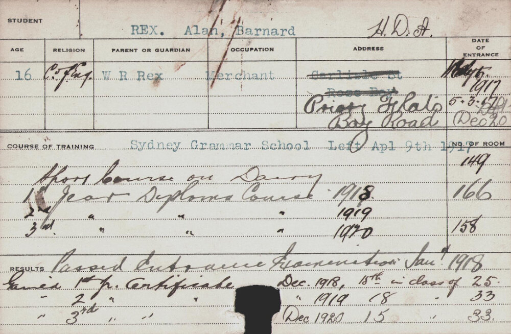 REX, Alan Barnard (Hawkesbury Diploma of Agriculture (HDA))