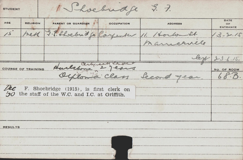 SHOEBRIDGE, GF (Diploma Class)