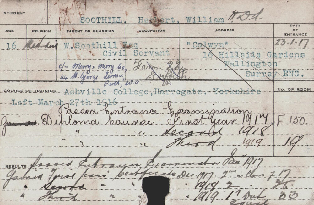 Soothill, Herbert William (Hawkesbury Diploma of Agriculture (HDA))