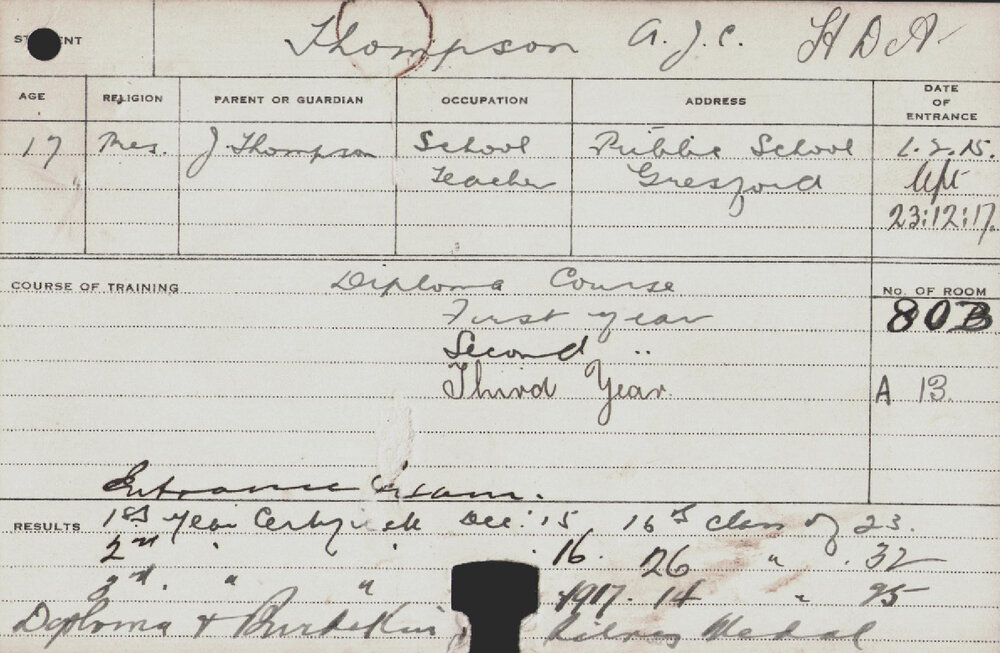 Thompson, AJC (Diploma Course)