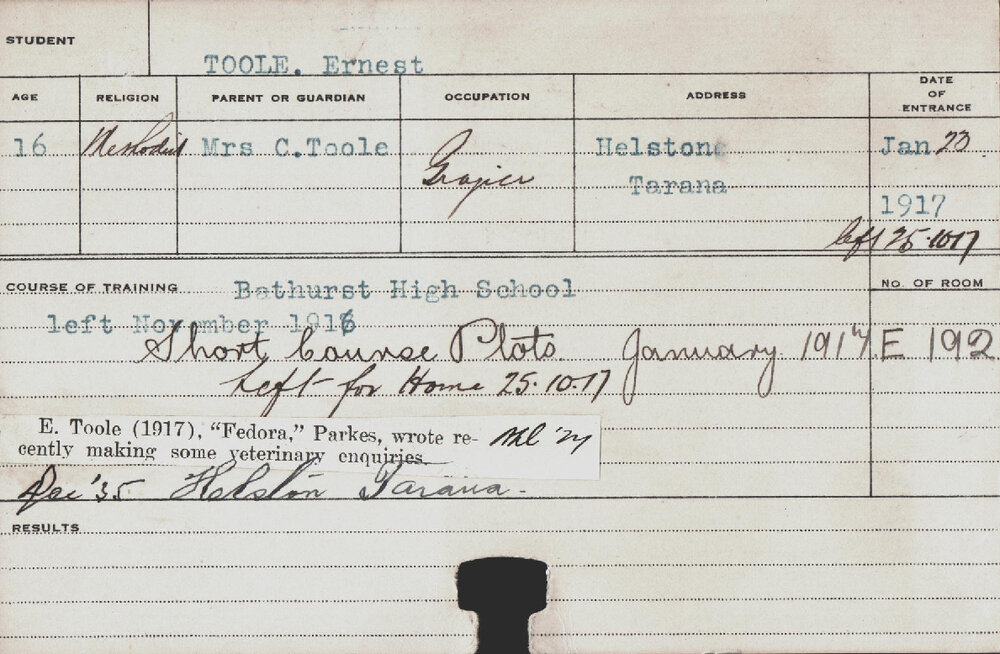 Toole, Ernest (Short Course - Plots)