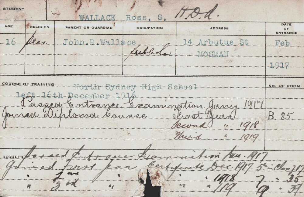 Wallace, Ross S (Hawkesbury Diploma of Agriculture (HDA))