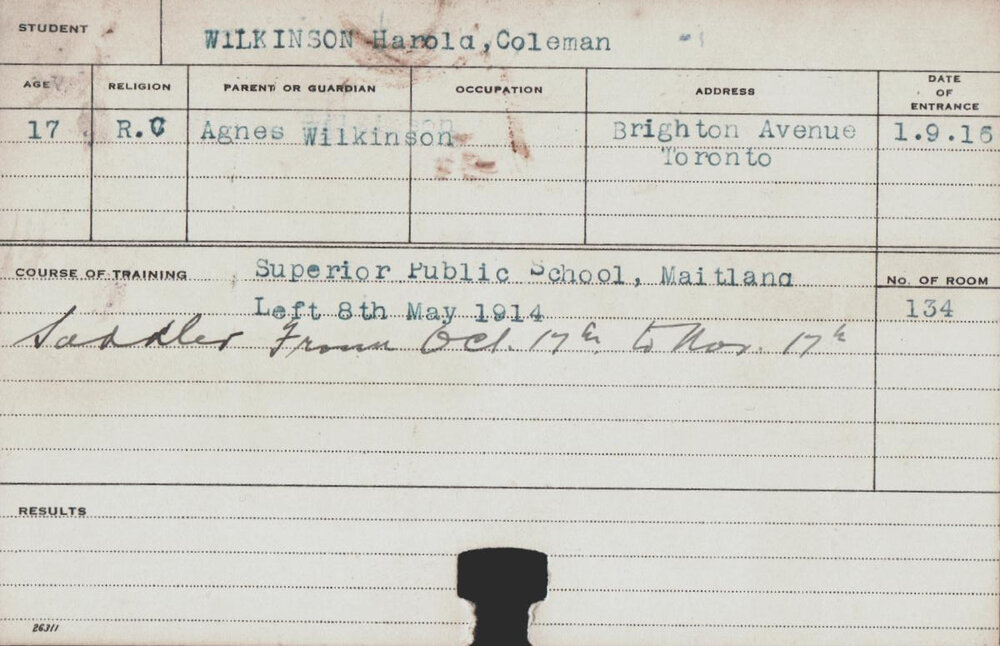 Wilkinson, Harold Coleman (Saddler)