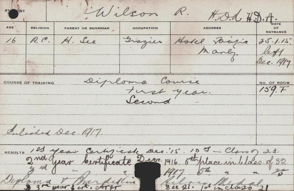 Wilson, R (Hawkesbury Diploma of Agriculture (HDA))