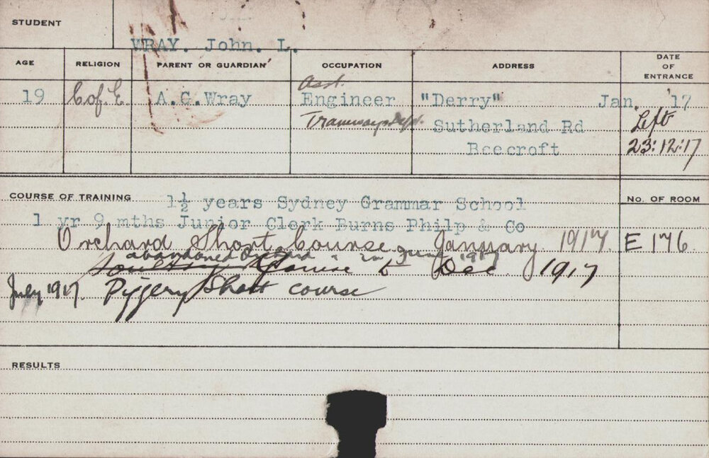 Wray, John L (Short Course - Piggery)