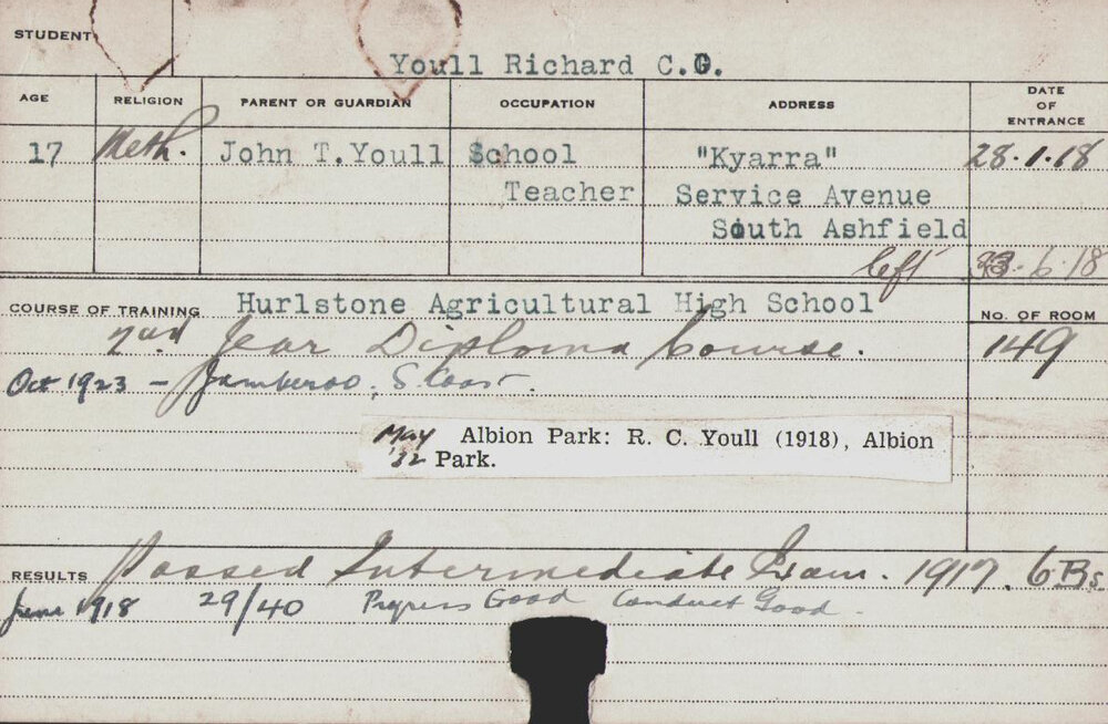 Youll, Richard C (Second Year Diploma Course)