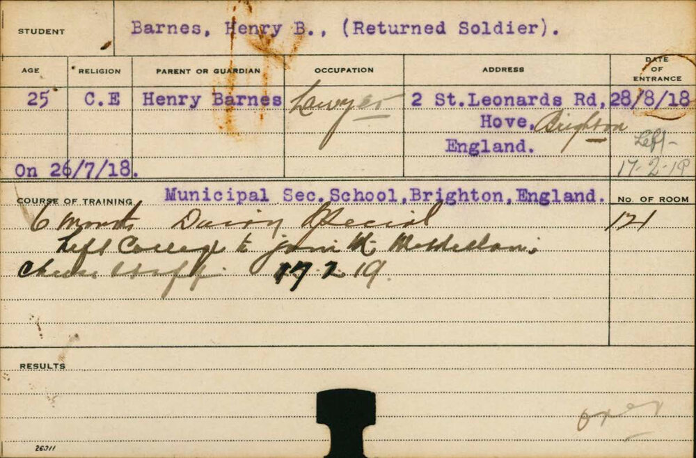 Barnes, Henry B (Special Course - Dairy)