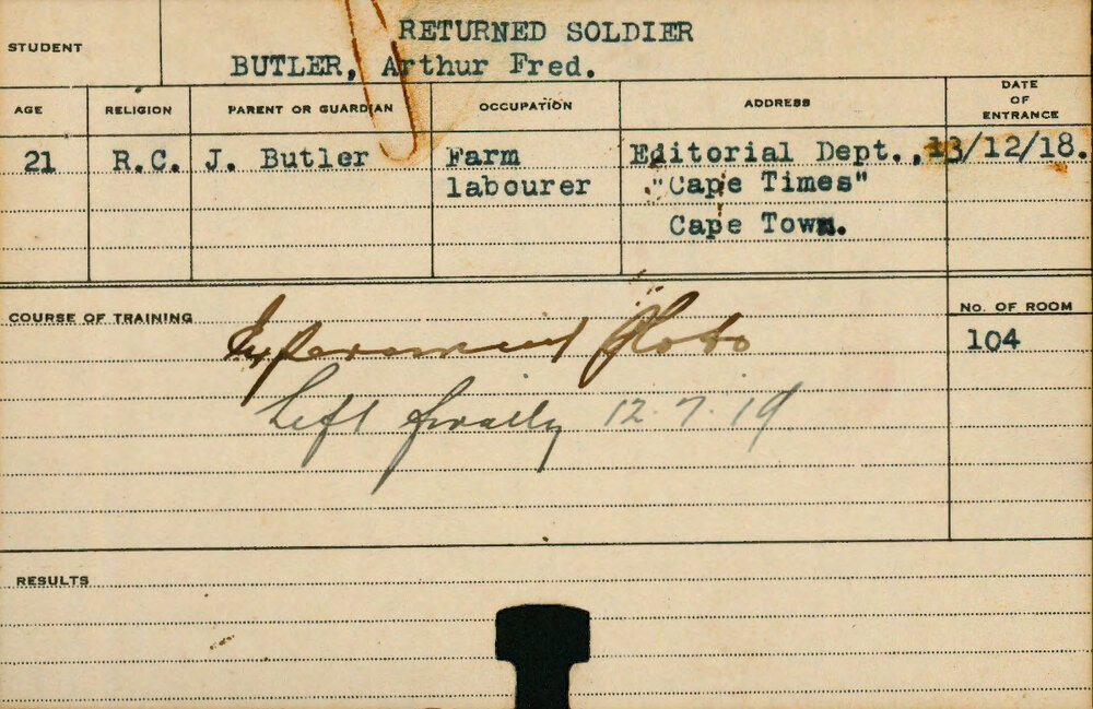 BUTLER, Arthur Fred (Short Course - Experimental Plots)