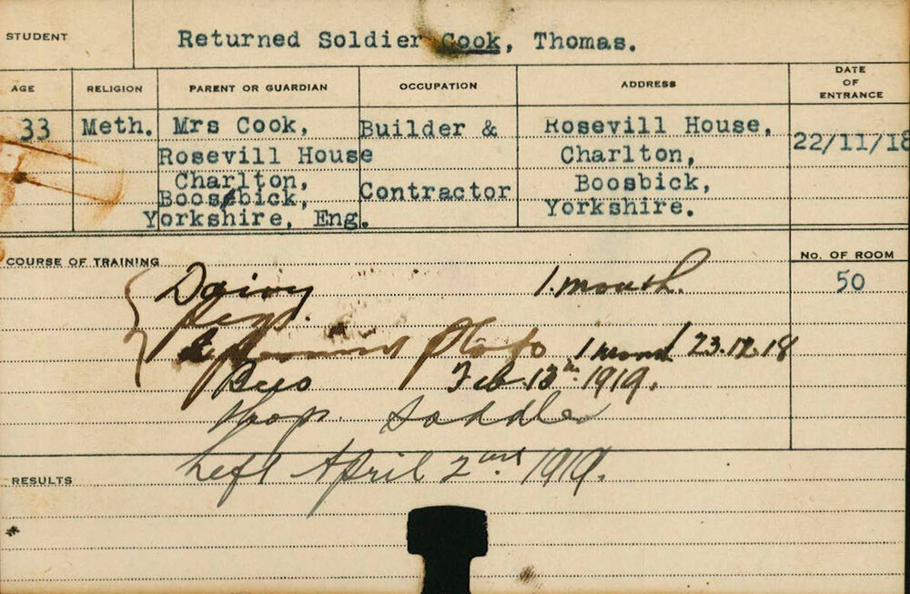 Cook, Thomas (Short Course - Dairy, Pigs, Experimental Plots &amp; Shops)