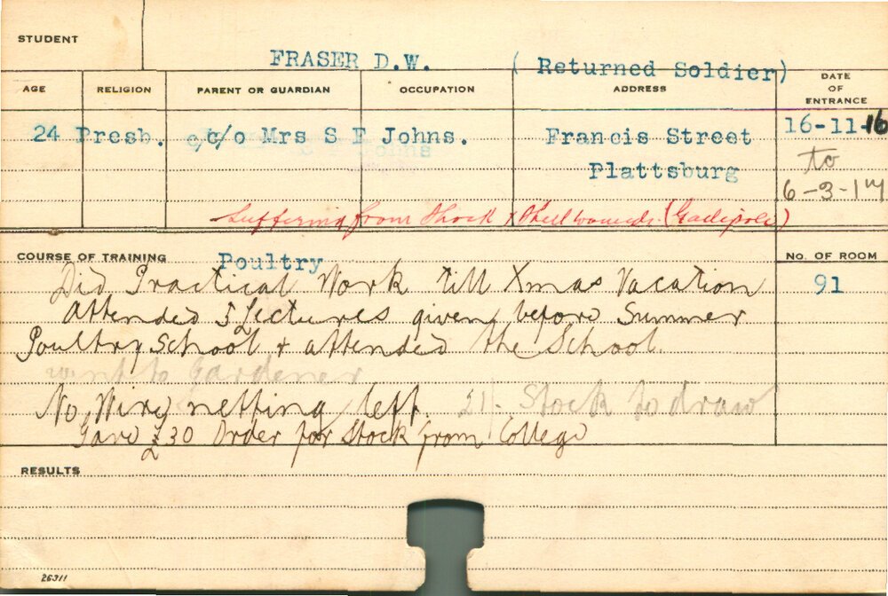 FRASER, DW (Short Course - Poultry)