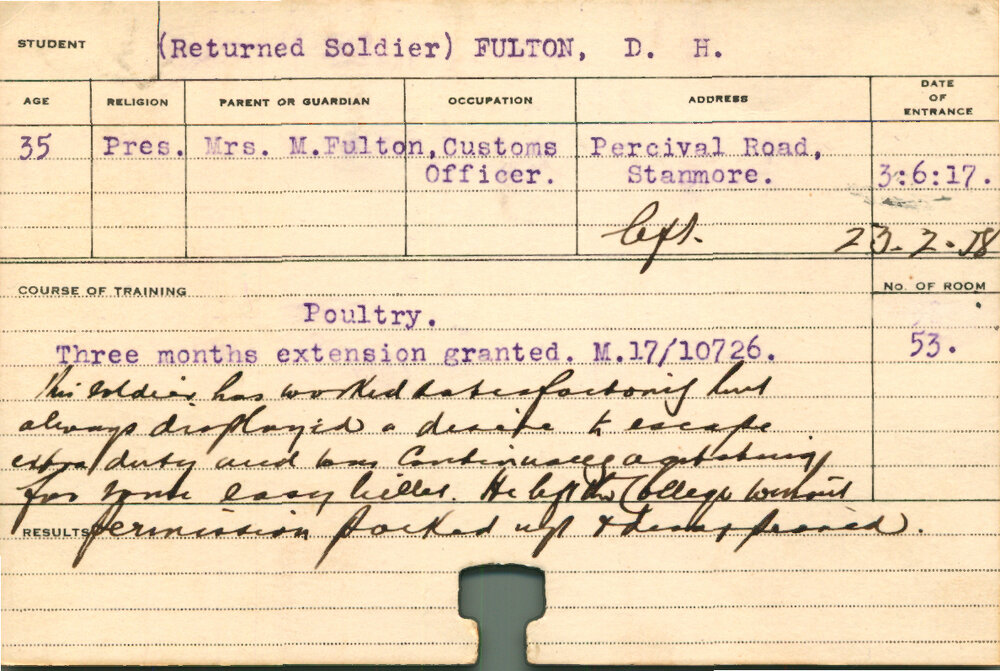 FULTON, DH (Short Course - Poultry)