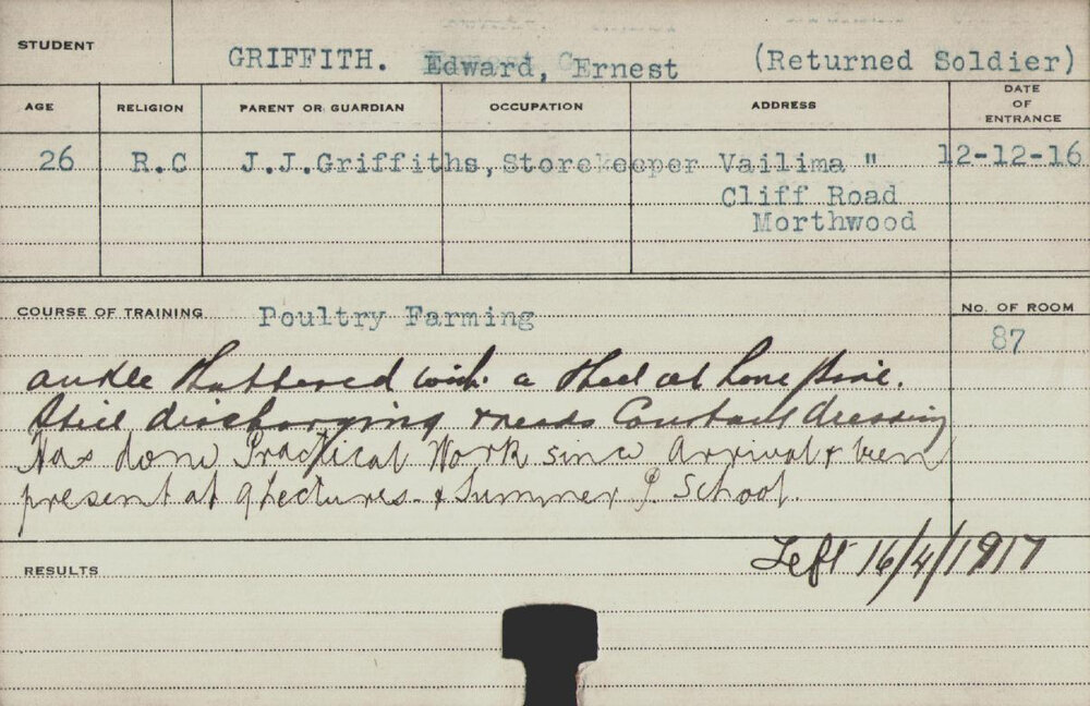 Griffith, Edward Ernest (Short Course - Poultry Farming)