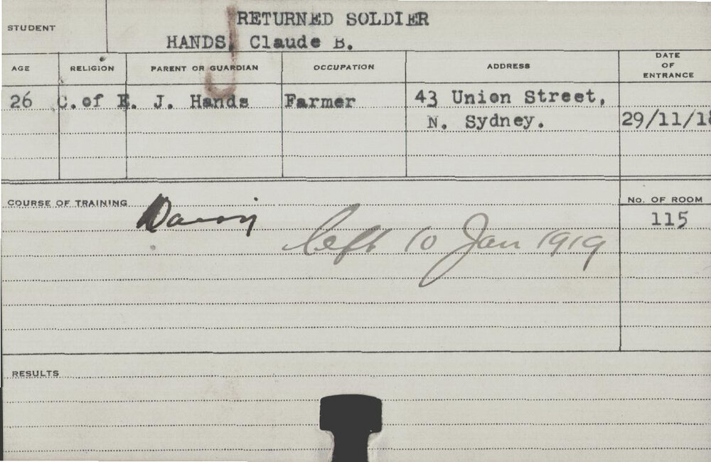 Hands, Claude B (Short Course - Dairy)