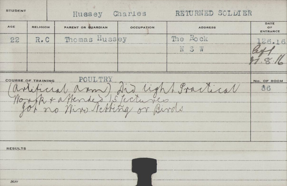 Hussey, Charles (Short Course - Poultry)