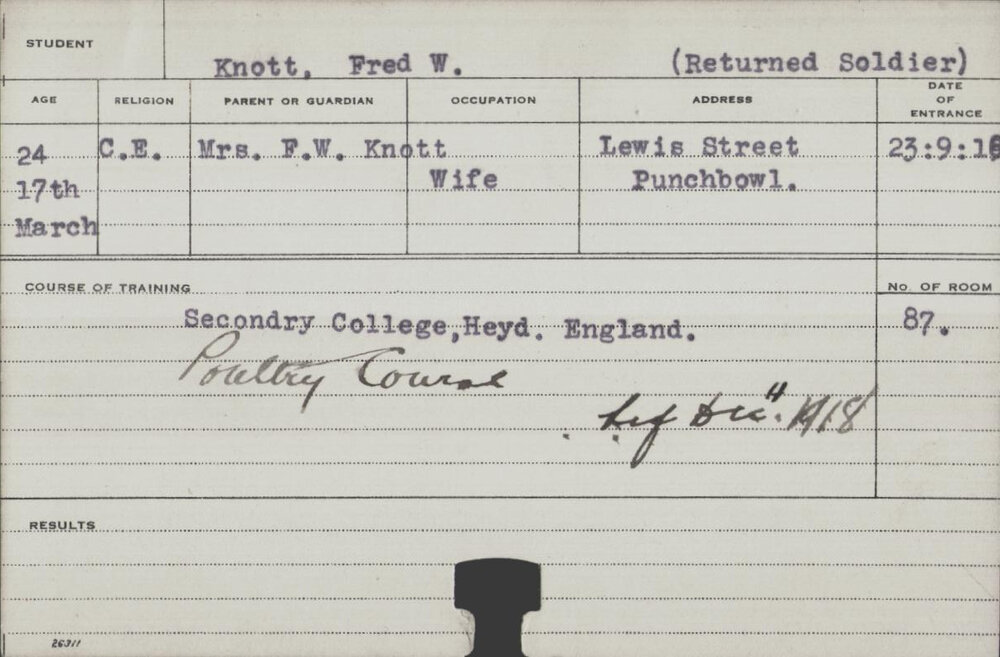 Knott, Fred W (Short Course - Poultry)