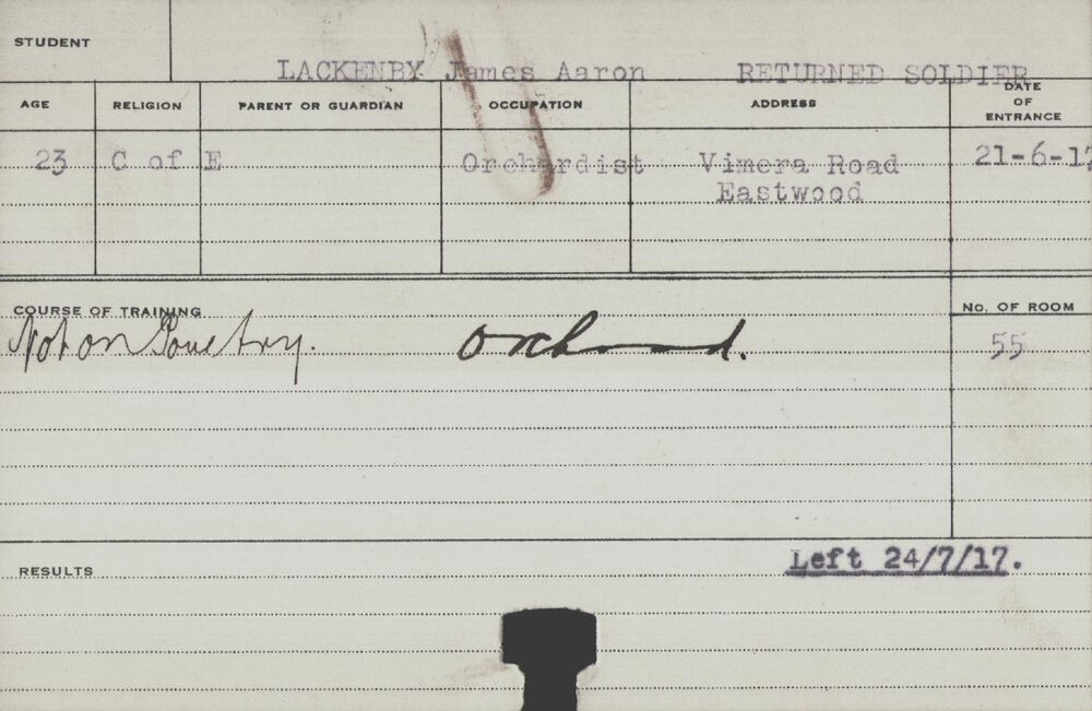 Lackenby, James Aaron (Short Course - Orchard)