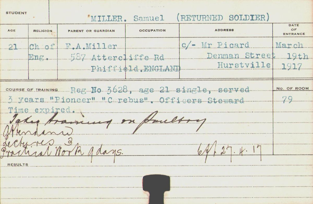 Miller , Samuel (Short Course - Poultry)
