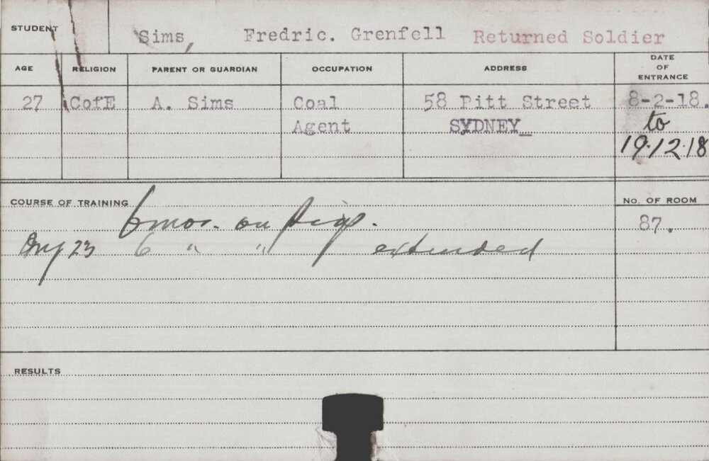 Sims, Fredric Grenfell (Short Course - Piggery)