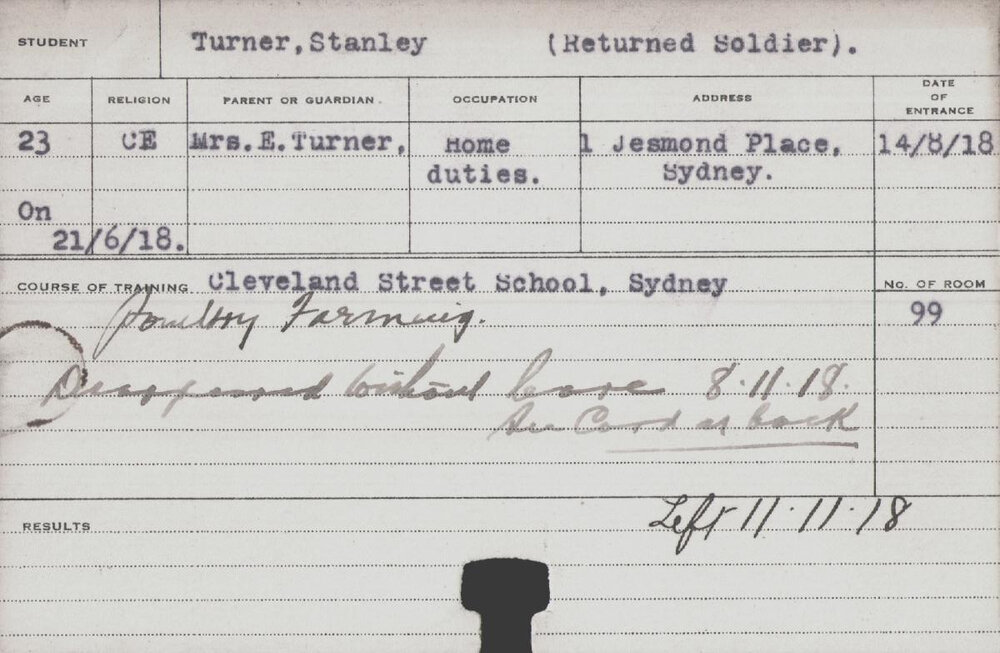 Turner, Stanley (Short Course - Poultry Farming)