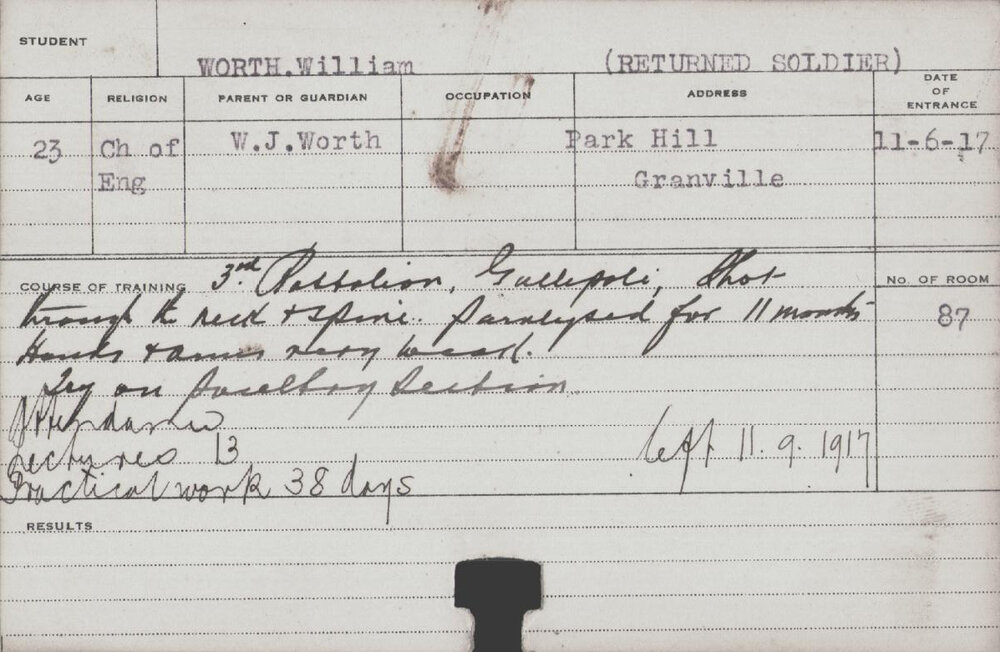 Worth , William (Short Course - Poultry Section)