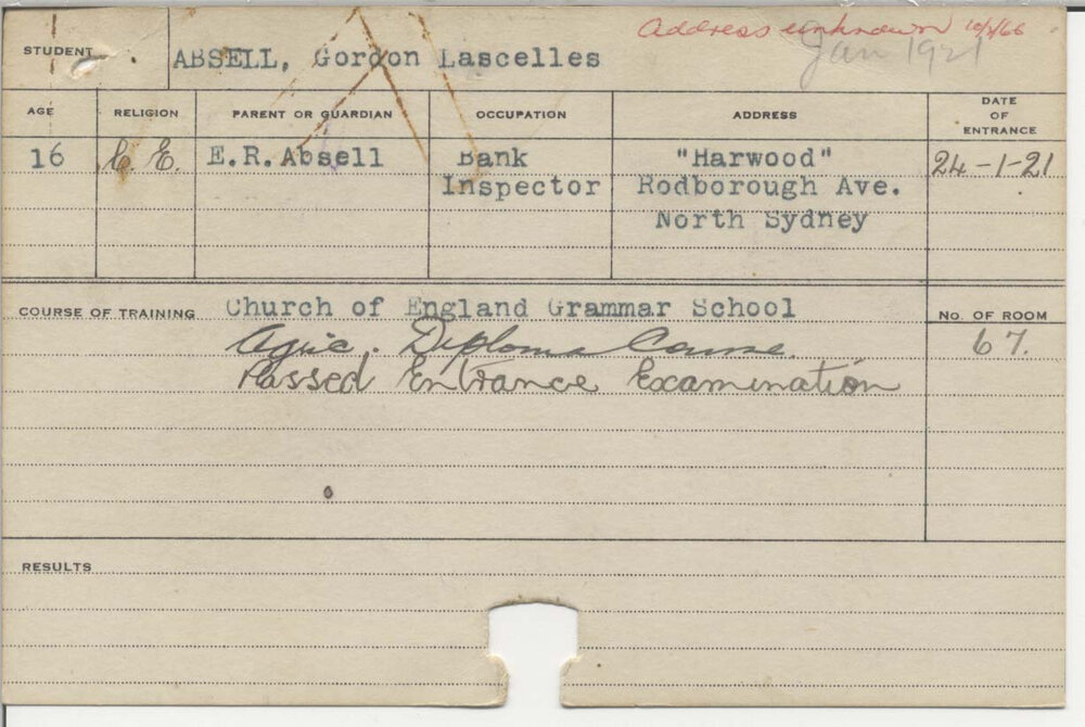 ABSELL, Gordon Lascelles (Hawkesbury Diploma of Agriculture (HDA))