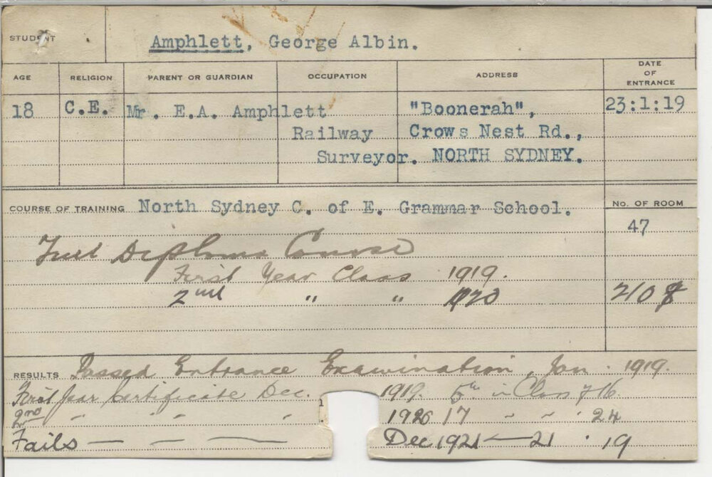 AMPHLETT, George Albin (Hawkesbury Diploma of Agriculture (HDA))