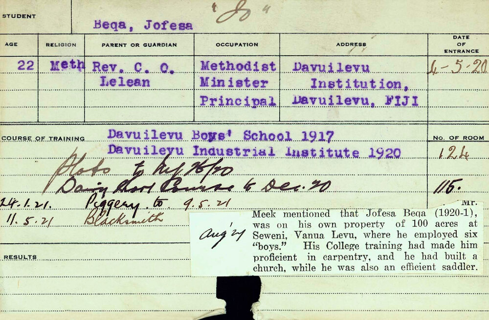 BEQA, Jofesa (Jo) (Short Courses - Plots, Dairy, Piggery, and Blacksmith)