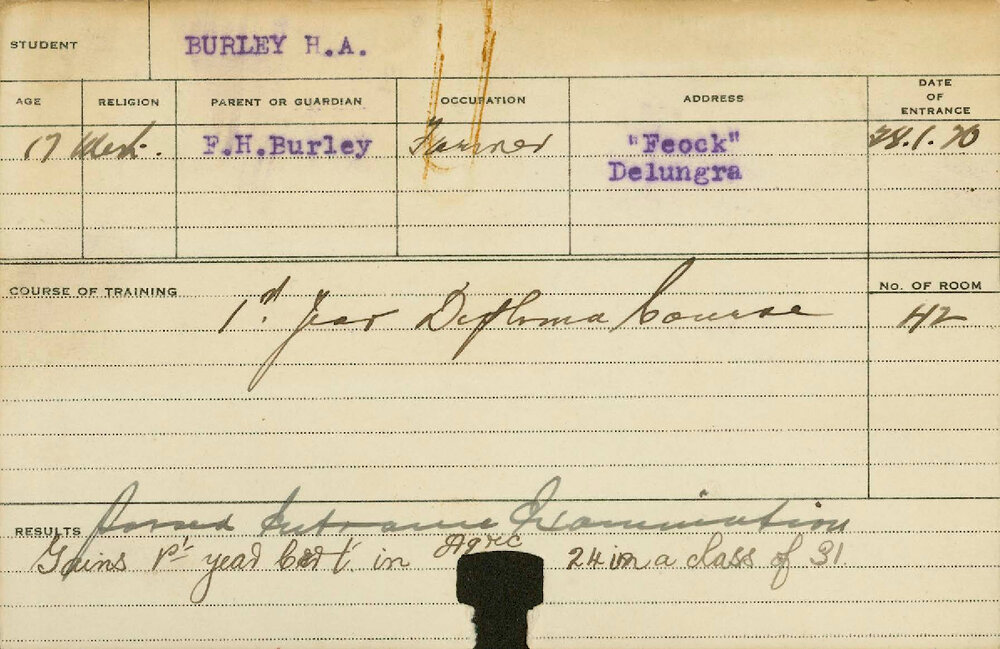 BURLEY, HA (Certificate - Agriculture)