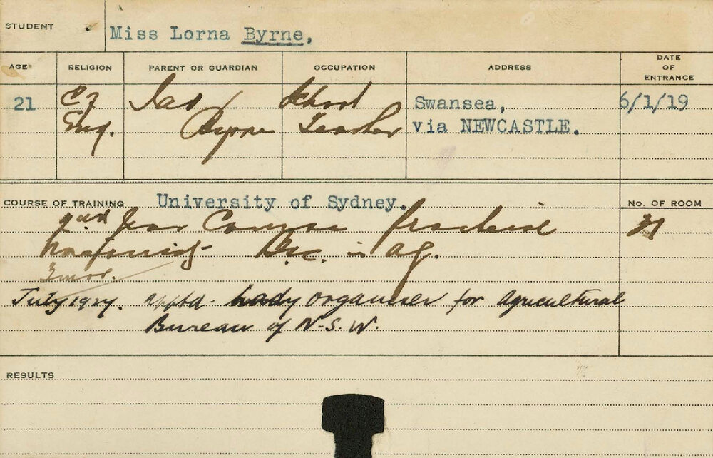 BYRNE, Lorna (University of Sydney Student - Practical Course)