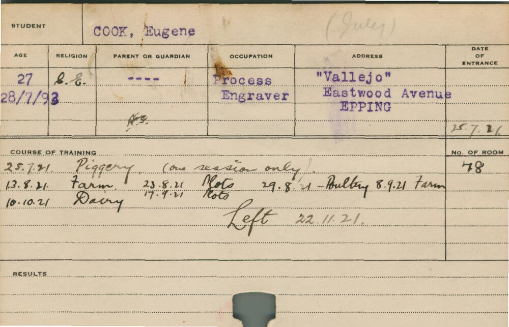 COOK, Eugene (Piggery, Farm, Poultry &amp; Dairy)