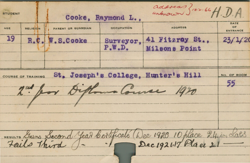 COOKE, Raymond L (Hawkesbury Diploma of Agriculture (HDA))