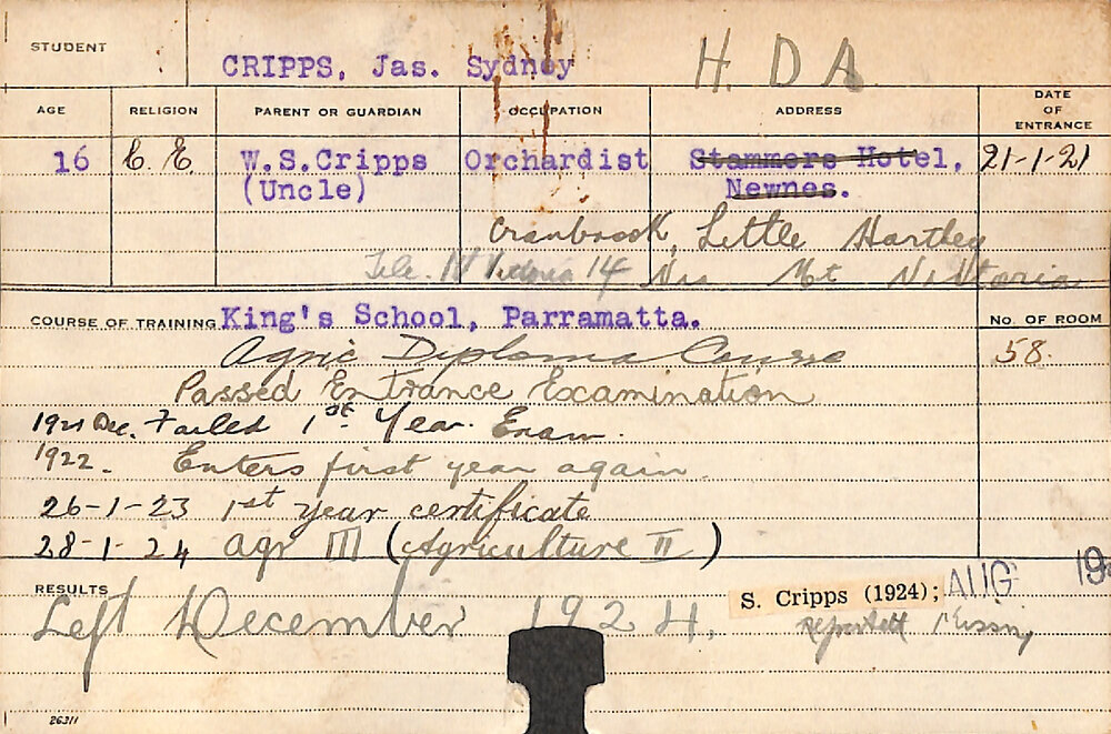 CRIPPS, Jason Sydney (Hawkesbury Diploma of Agriculture (HDA))