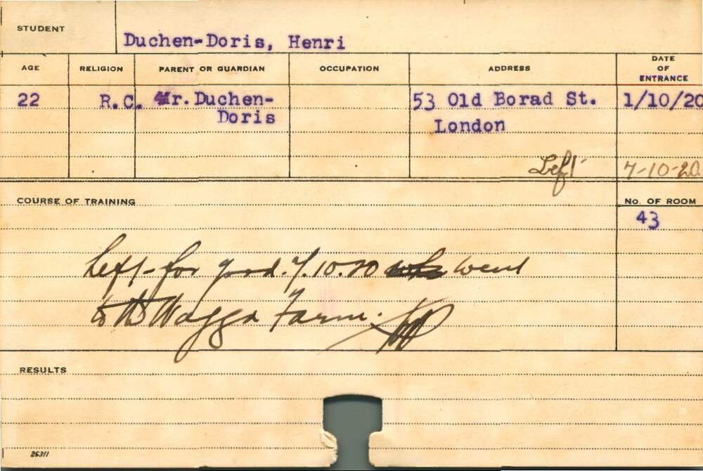 DUCHEN-DORIS, Henri (Course Not Identified)