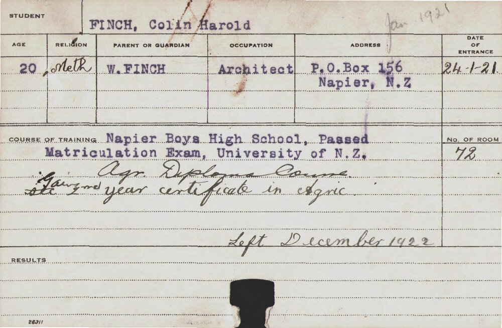 FINCH, Colin Harold (Hawkesbury Diploma of Agriculture (HDA))