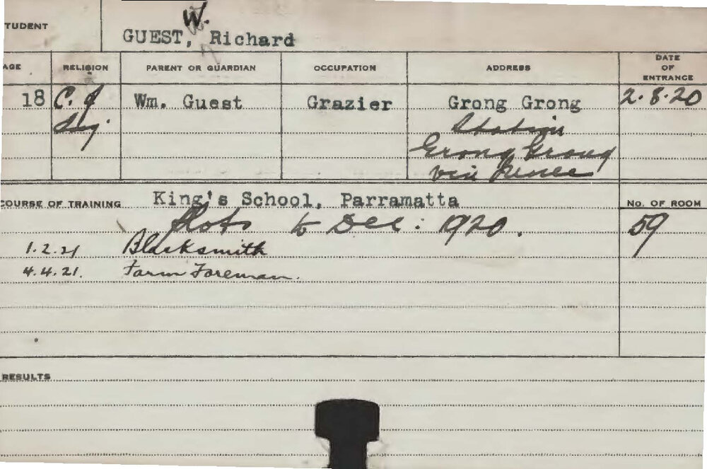 GUEST, W Richard (Special course - Plots, Blacksmith)