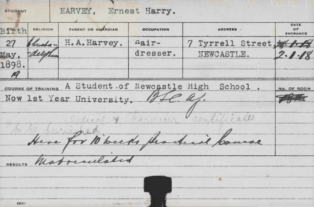 HARVEY, Ernest Harry (Practical)