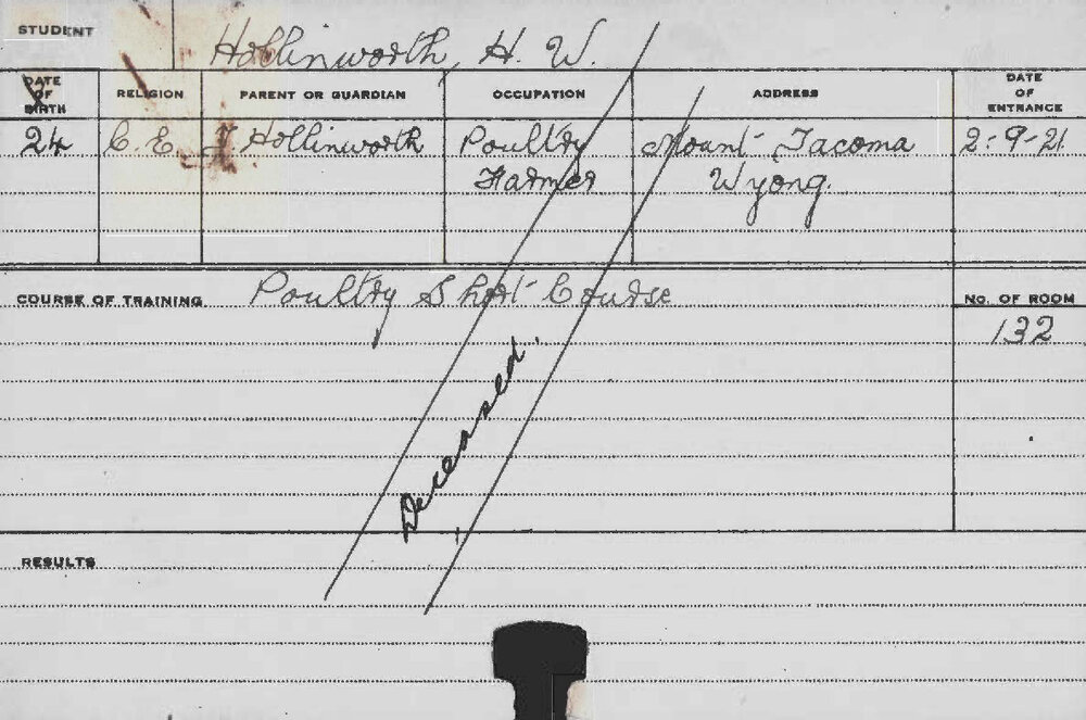 HOLLINWORTH, HW (Short Course - Poultry)