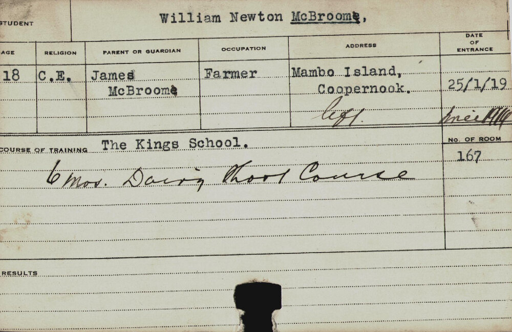 MCBROOM, William Newton (Short Course - Dairy)