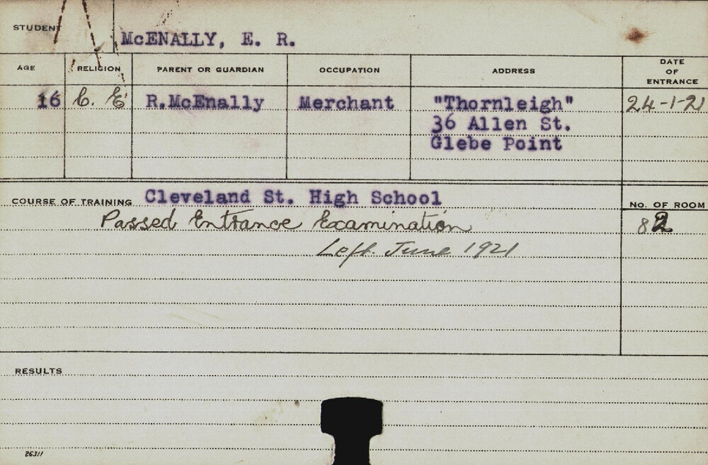 MCENALLY, ER (Course Not Identified)