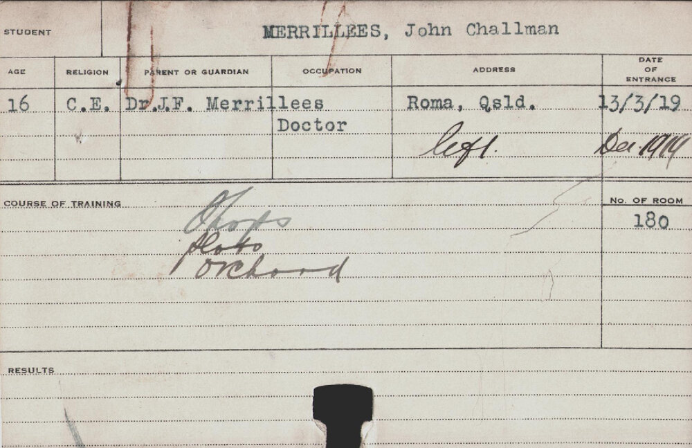 MERRILLEES, John Challman (Shops, Plots &amp; Orchard)