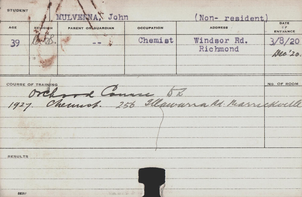 MULVENNA, John (Orchard Course)