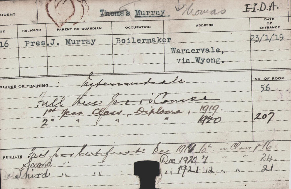 MURRAY, Thomas (Hawkesbury Diploma of Agriculture (HDA))