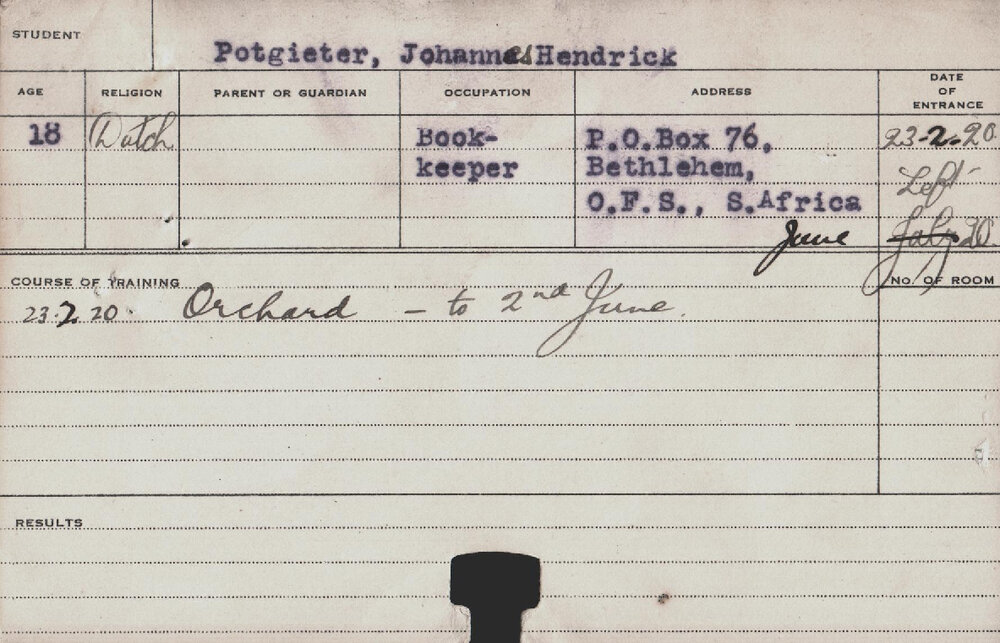 POTGIETER, Johannes Hendrick (Orchard)