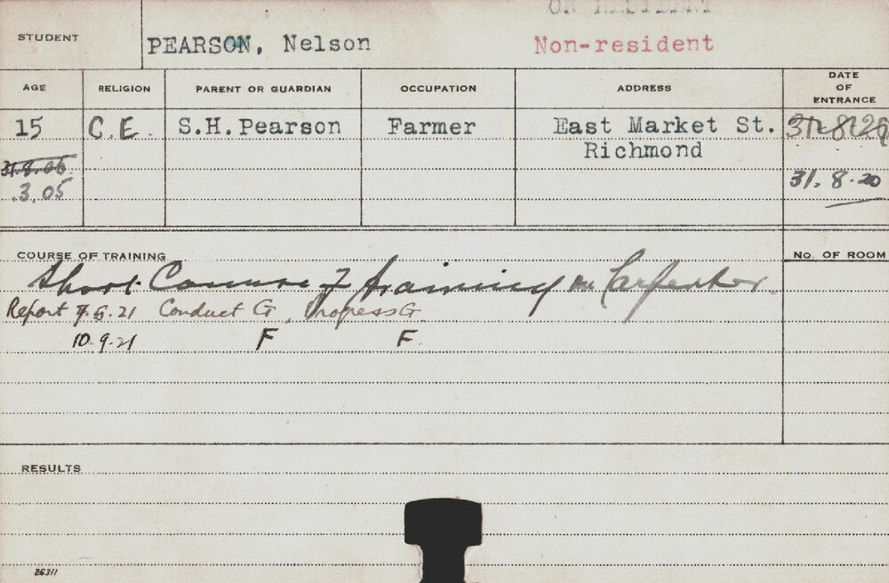 PEARSON, Nelson (Special Course - Carpentary)