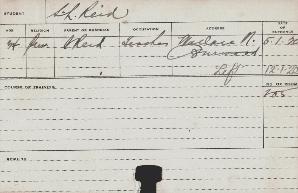 REID, SL (Course Not Identified)