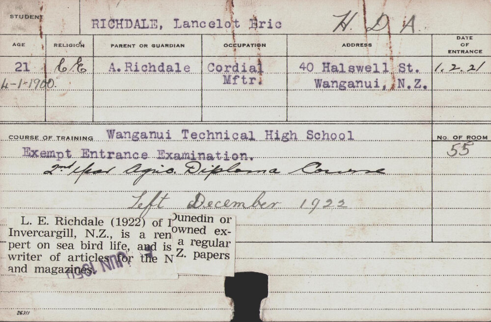 RICHDALE, Lancelot Eric (Hawkesbury Diploma of Agriculture (HDA))
