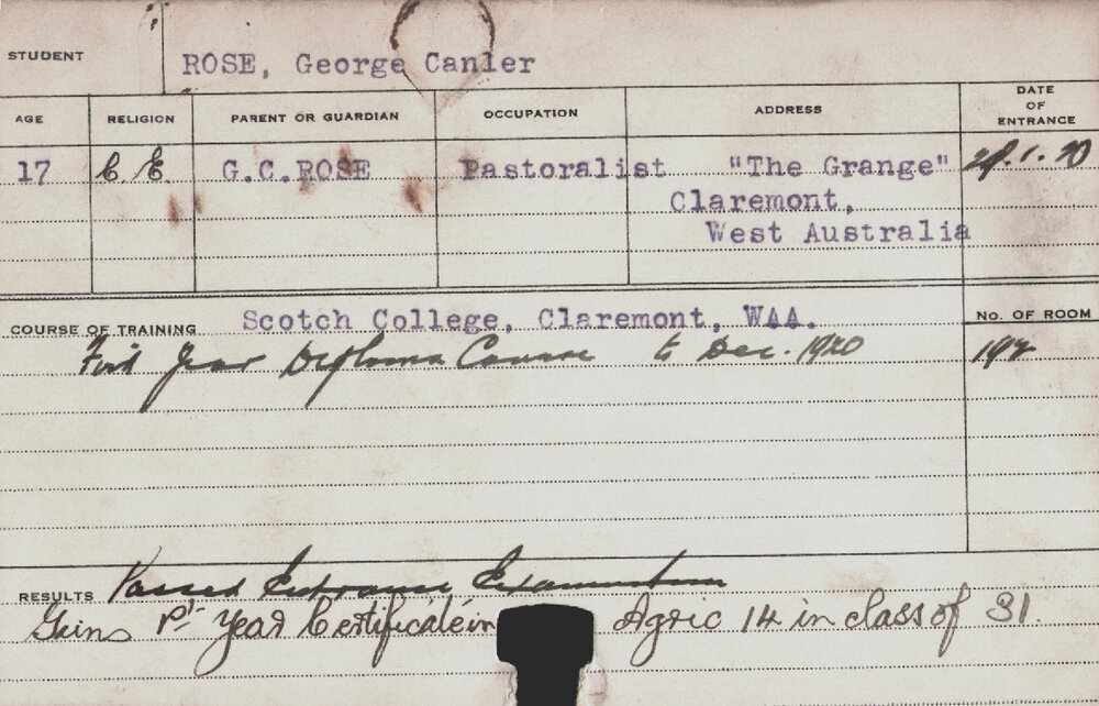 ROSE, George Canler (Diploma Course)