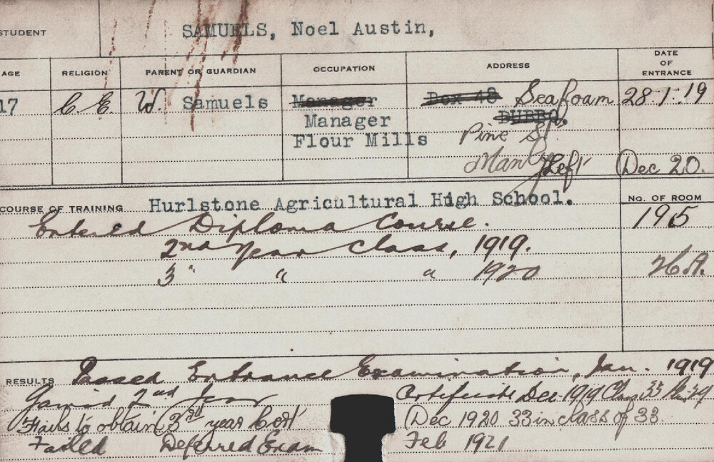 SAMUELS, Noel Austin (Diploma Course)