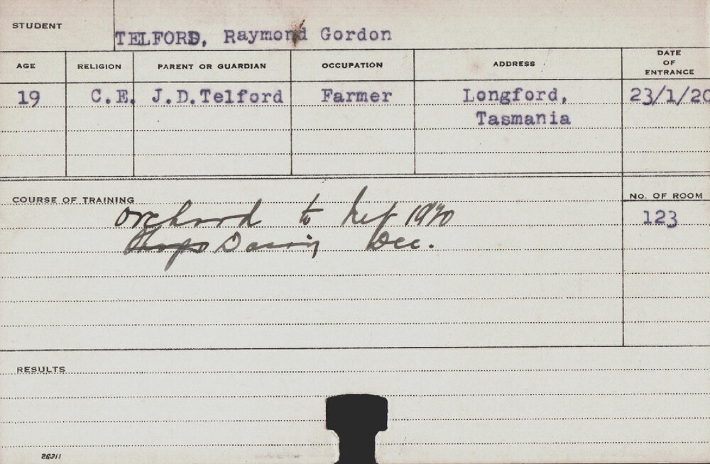 Telford, Raymond Gordon (Orchard, Shops &amp; Dairy)